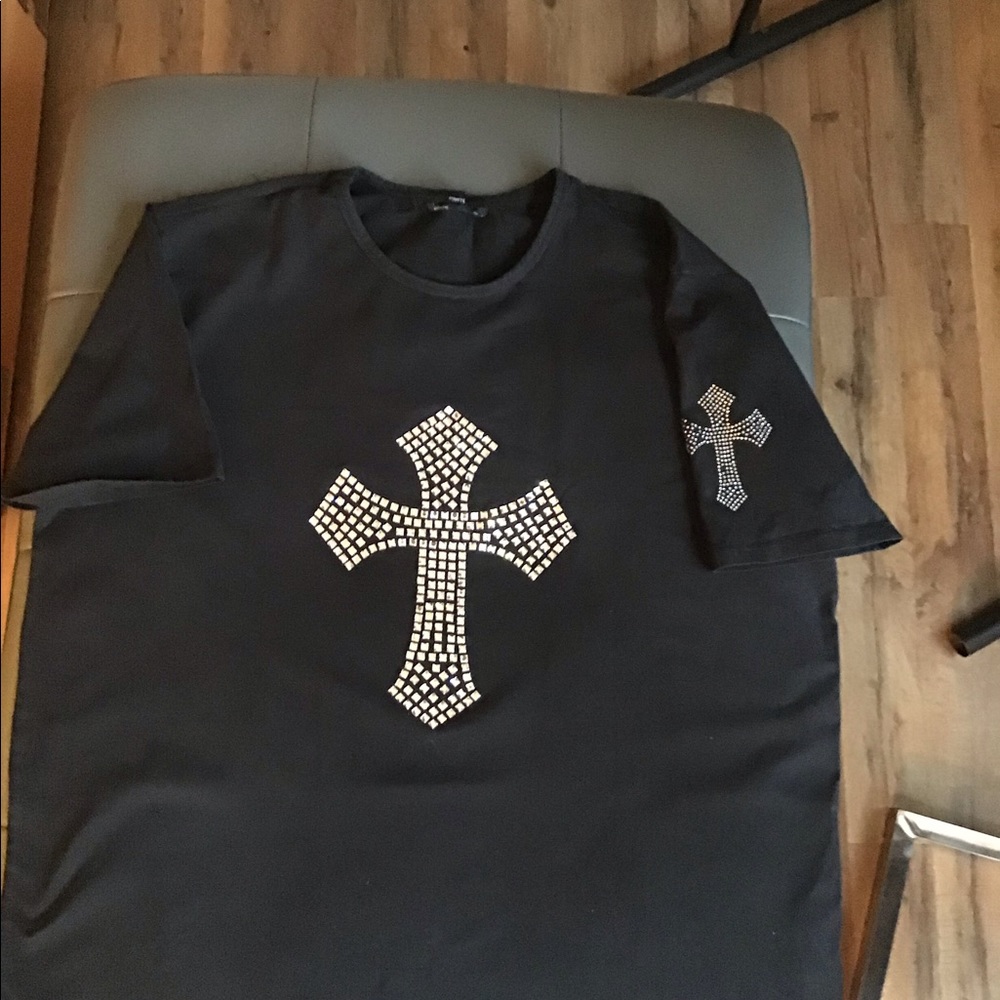 3x Blinged out cross Tee